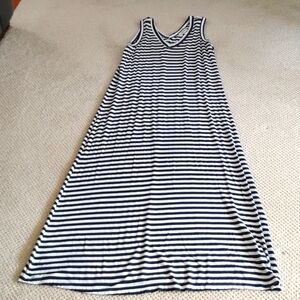 Striped Stretch Maxi  Shirt Dress Size Small